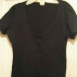 R.I.X Black Low Cut Sexy Top Sz PL